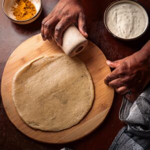 Assembling and Rolling for Aloo Paratha