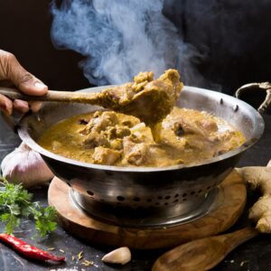 Cooking the Mutton Korma