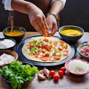 Preparing the Toppings for Uttapam Recipe