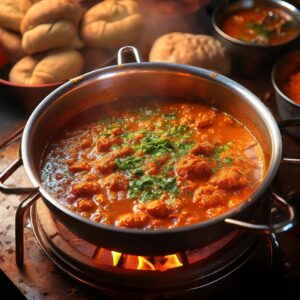 Preparing the pav Bhaji