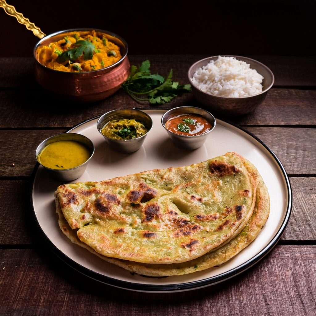 Serving Aloo Paratha