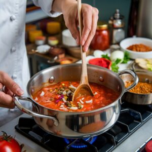 Preparing the Gravy for Goshtaba